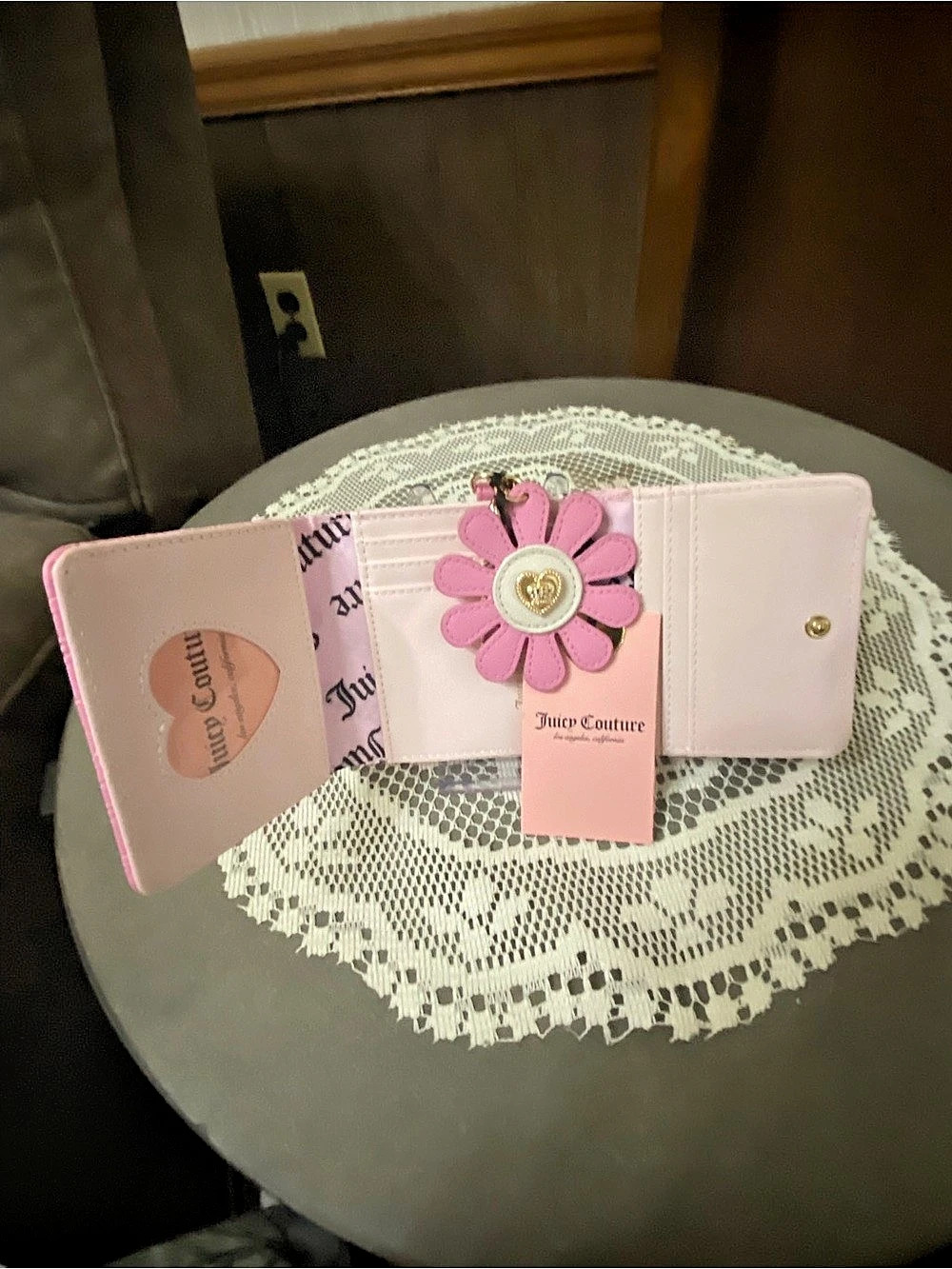 Juicy Couture Heart Charm Wallet Pink NWT - Picture 4 of 6